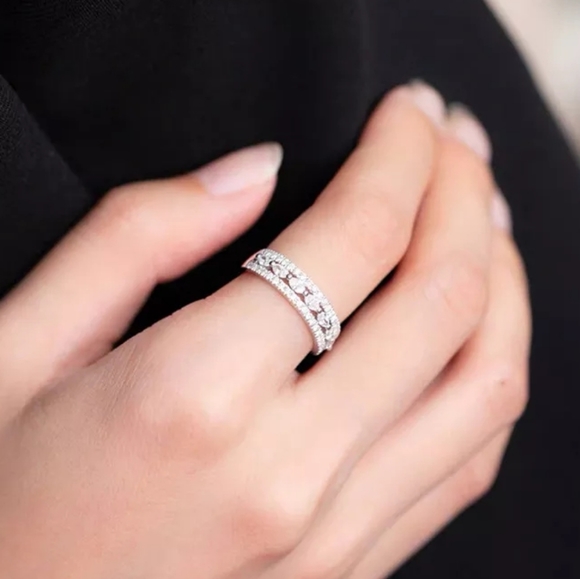 Charm Silver Daily Wear Crystal Ring - Picture 3 of 5